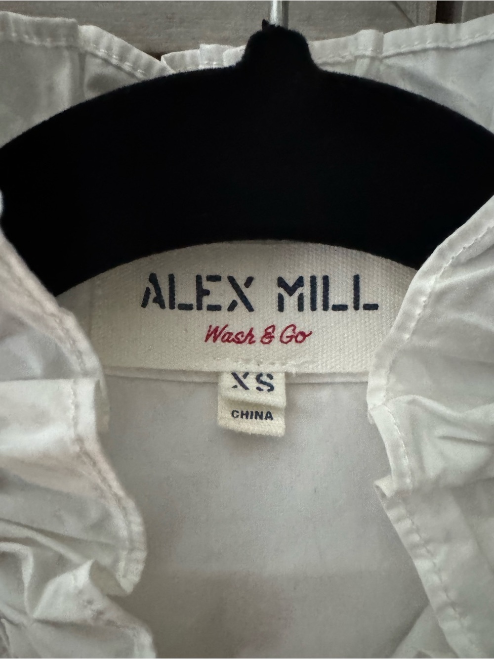 Alex Mill White Ruffle Collar Shirt - Picture 2 of 3
